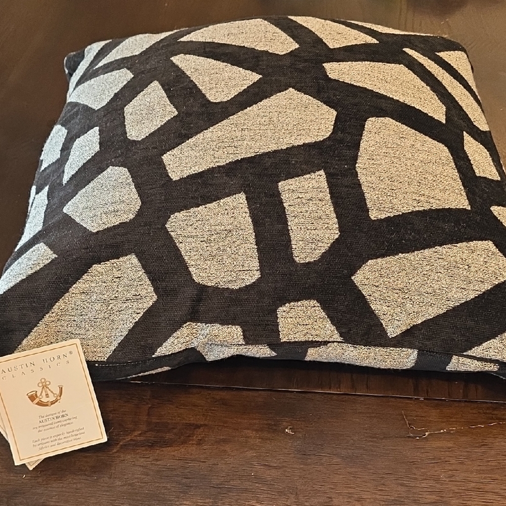 Austin Horn Black and Gray Geometric Accent Pillow